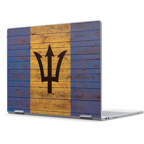 Barbados Flag Dark Wood Pixelbook Skin